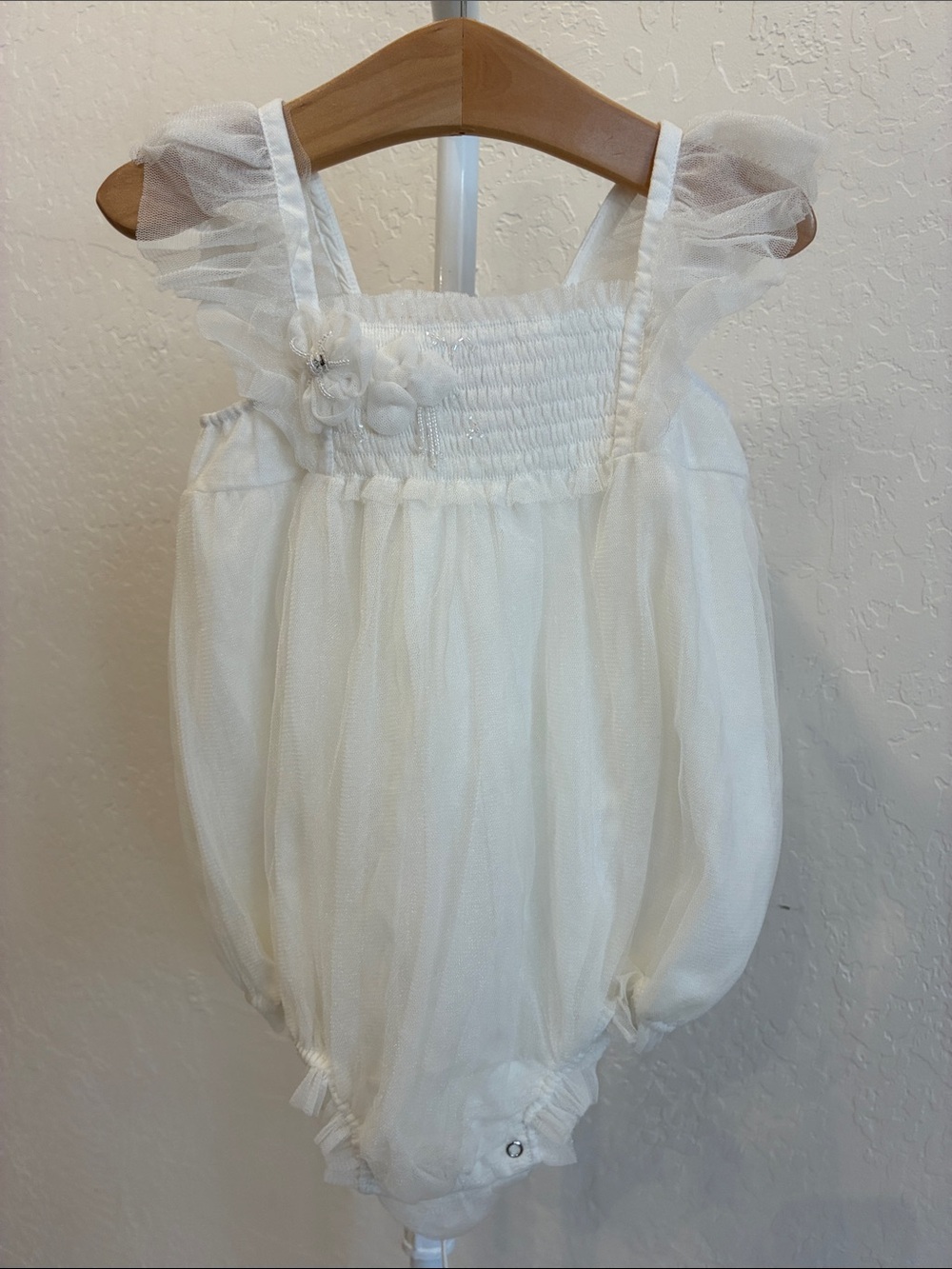 Ivory Baby One-Piece Romper with Butterfly Wings